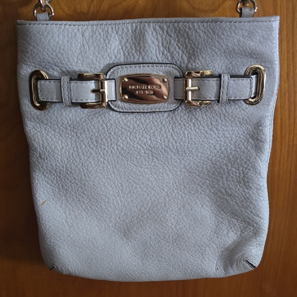 Michael Kors Ivory Crossbody Bag with Gold Hardware